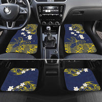 Niue Independence Day Car Mats Hiapo Pattern Fiti Pua and Uga LT03 Set 4pcs Yellow - Polynesian Pride
