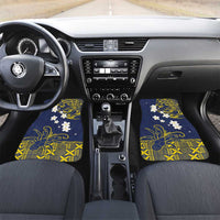 Niue Independence Day Car Mats Hiapo Pattern Fiti Pua and Uga LT03 Set 2pcs - Front Yellow - Polynesian Pride