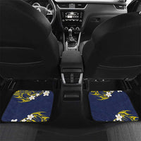 Niue Independence Day Car Mats Hiapo Pattern Fiti Pua and Uga LT03 Set 2pcs - Back Yellow - Polynesian Pride
