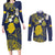 Niue Independence Day Couples Matching Long Sleeve Bodycon Dress and Long Sleeve Button Shirt Hiapo Pattern Fiti Pua and Uga