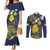 Niue Independence Day Couples Matching Mermaid Dress and Long Sleeve Button Shirt Hiapo Pattern Fiti Pua and Uga