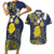 Niue Independence Day Couples Matching Short Sleeve Bodycon Dress and Hawaiian Shirt Hiapo Pattern Fiti Pua and Uga