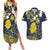 Niue Independence Day Couples Matching Summer Maxi Dress and Hawaiian Shirt Hiapo Pattern Fiti Pua and Uga