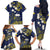 Niue Independence Day Family Matching Off The Shoulder Long Sleeve Dress and Hawaiian Shirt Hiapo Pattern Fiti Pua and Uga