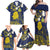 Niue Independence Day Family Matching Off Shoulder Maxi Dress and Hawaiian Shirt Hiapo Pattern Fiti Pua and Uga
