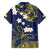 Niue Independence Day Family Matching Off Shoulder Maxi Dress and Hawaiian Shirt Hiapo Pattern Fiti Pua and Uga