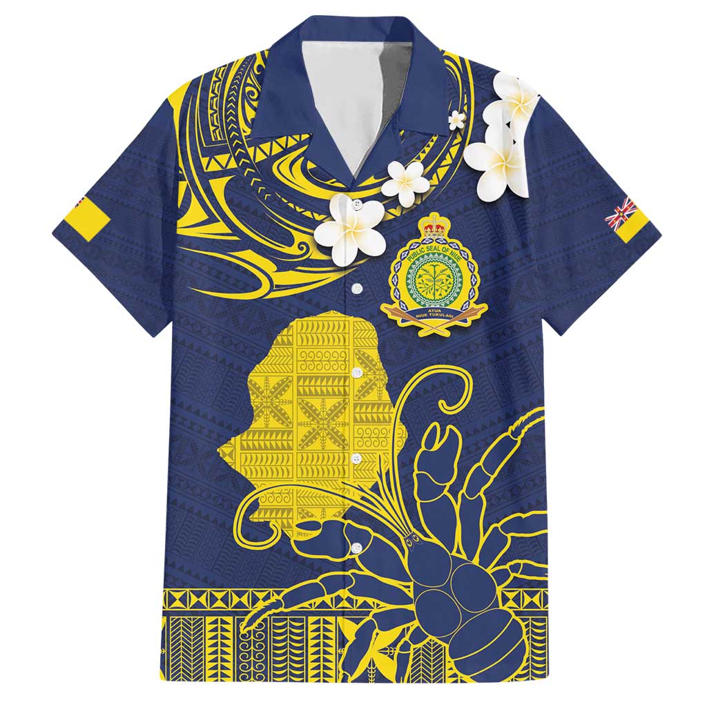 Niue Independence Day Hawaiian Shirt Hiapo Pattern Fiti Pua and Uga LT03 Yellow - Polynesian Pride