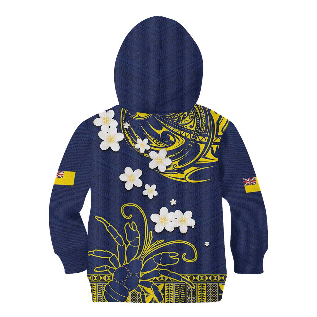 Niue Independence Day Kid Hoodie Hiapo Pattern Fiti Pua and Uga