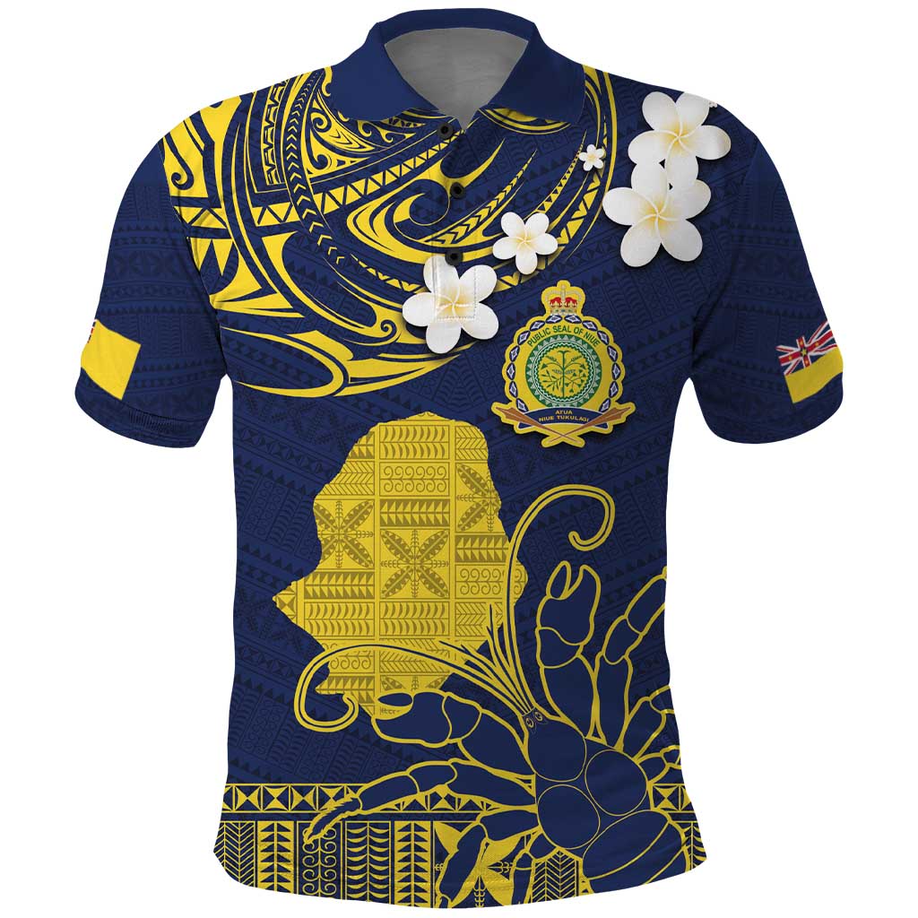 Niue Independence Day Polo Shirt Hiapo Pattern Fiti Pua and Uga