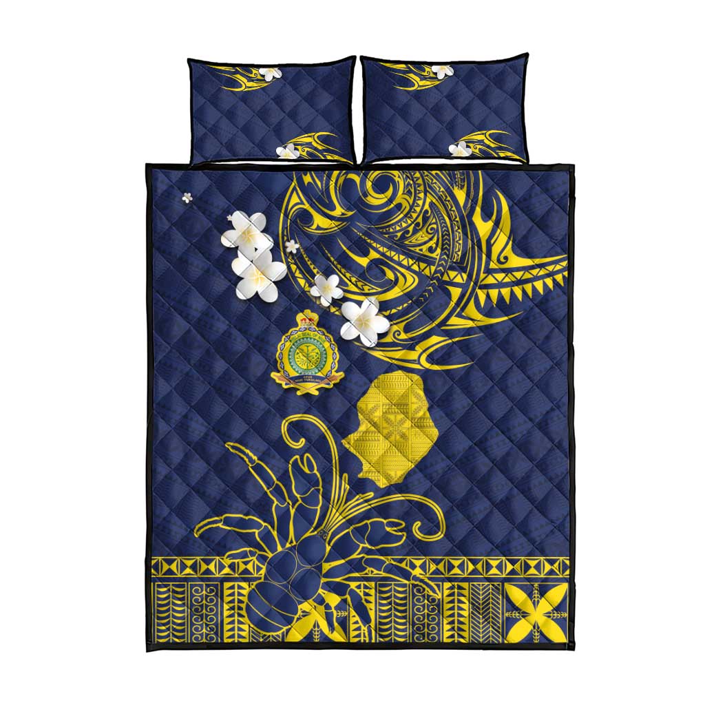 Niue Independence Day Quilt Bed Set Hiapo Pattern Fiti Pua and Uga LT03 - Polynesian Pride