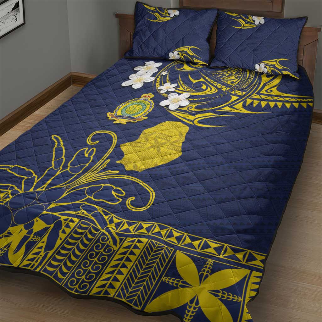 Niue Independence Day Quilt Bed Set Hiapo Pattern Fiti Pua and Uga LT03 - Polynesian Pride