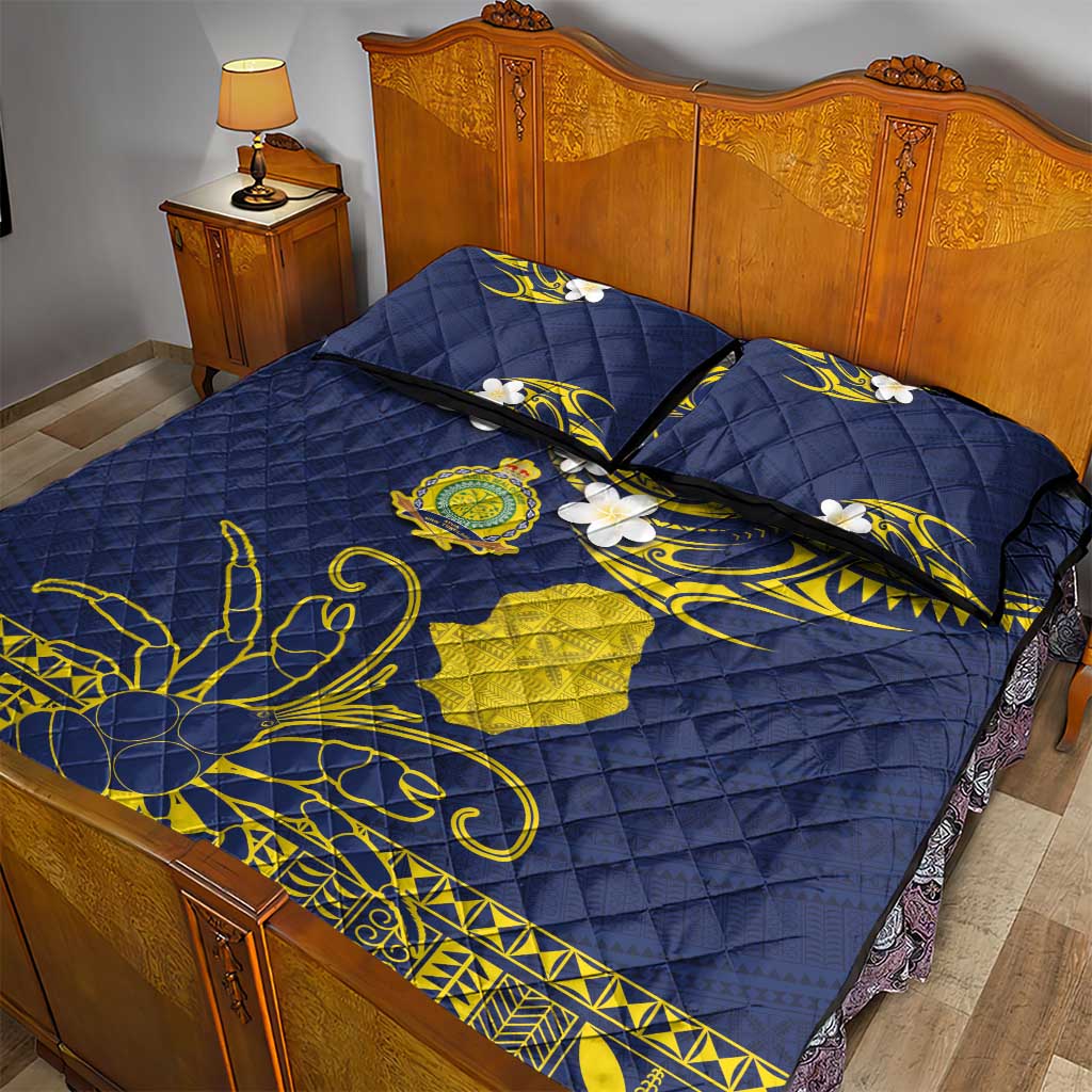 Niue Independence Day Quilt Bed Set Hiapo Pattern Fiti Pua and Uga LT03 - Polynesian Pride