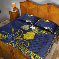 Niue Independence Day Quilt Bed Set Hiapo Pattern Fiti Pua and Uga LT03 - Polynesian Pride