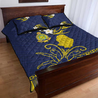 Niue Independence Day Quilt Bed Set Hiapo Pattern Fiti Pua and Uga LT03 - Polynesian Pride