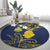 Niue Independence Day Round Carpet Hiapo Pattern Fiti Pua and Uga