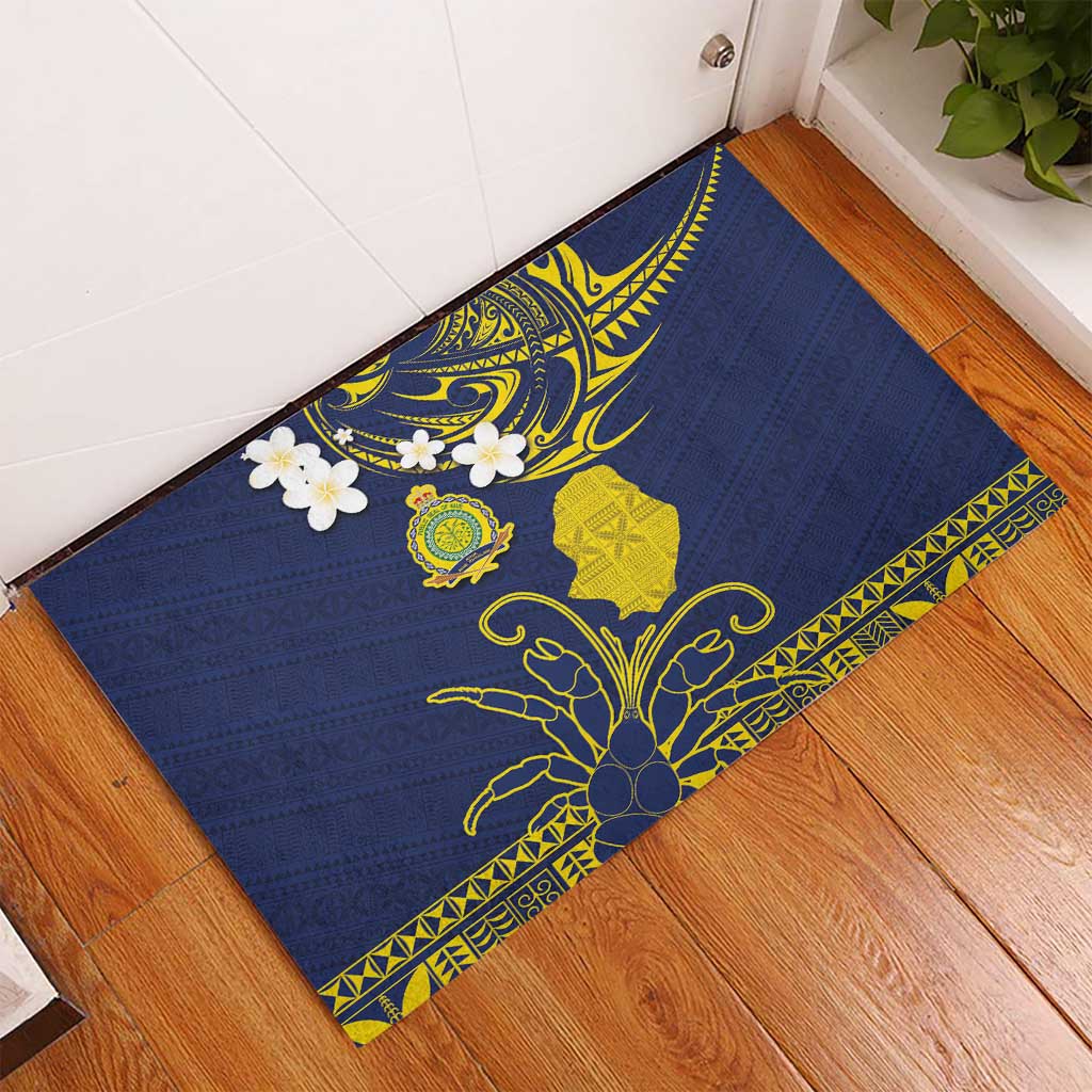 Niue Independence Day Rubber Doormat Hiapo Pattern Fiti Pua and Uga LT03 - Polynesian Pride