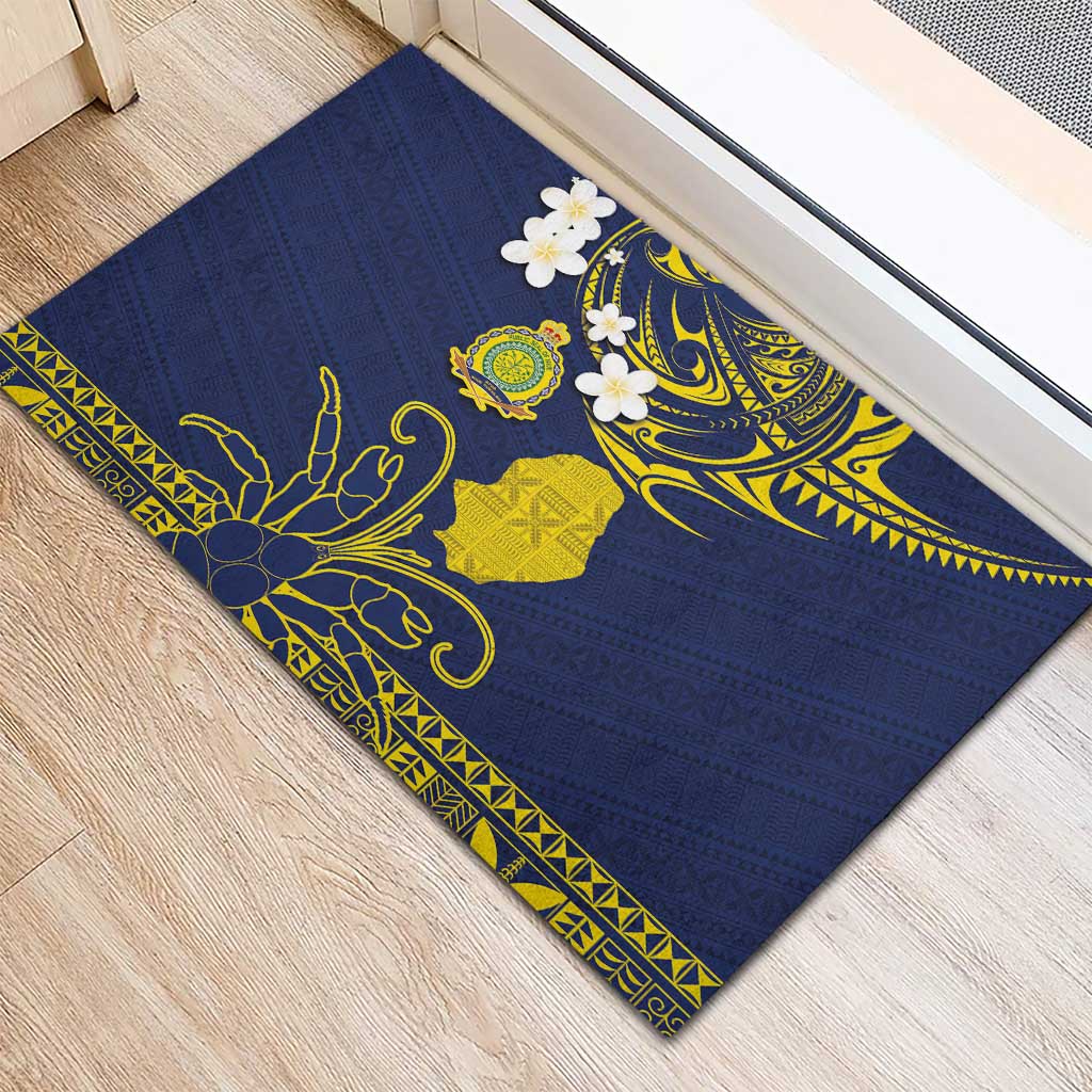 Niue Independence Day Rubber Doormat Hiapo Pattern Fiti Pua and Uga LT03 - Polynesian Pride