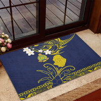 Niue Independence Day Rubber Doormat Hiapo Pattern Fiti Pua and Uga LT03 - Polynesian Pride
