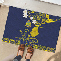 Niue Independence Day Rubber Doormat Hiapo Pattern Fiti Pua and Uga LT03 - Polynesian Pride
