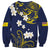 Niue Independence Day Sweatshirt Hiapo Pattern Fiti Pua and Uga