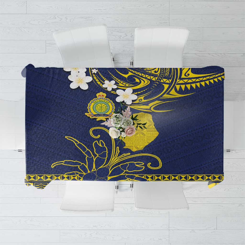 Niue Independence Day Tablecloth Hiapo Pattern Fiti Pua and Uga LT03 Yellow - Polynesian Pride