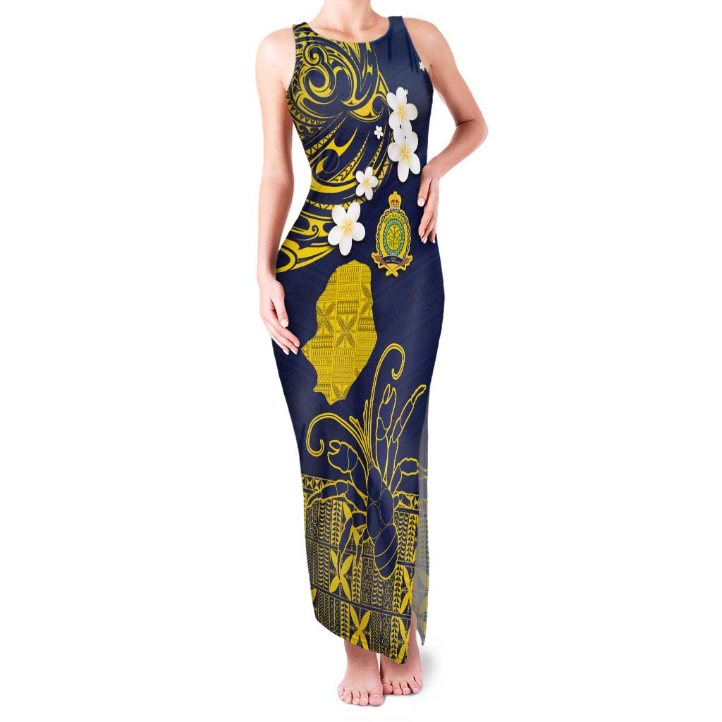 Niue Independence Day Tank Maxi Dress Hiapo Pattern Fiti Pua and Uga