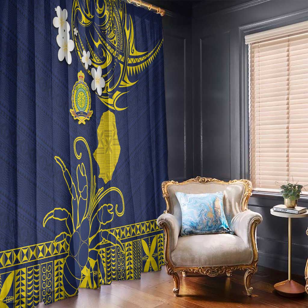Niue Independence Day Window Curtain Hiapo Pattern Fiti Pua and Uga LT03 - Polynesian Pride