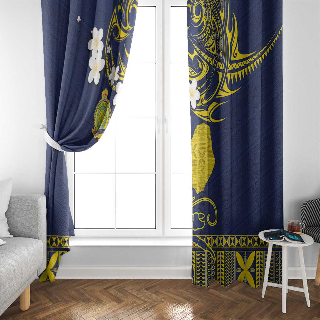Niue Independence Day Window Curtain Hiapo Pattern Fiti Pua and Uga LT03 - Polynesian Pride