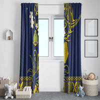 Niue Independence Day Window Curtain Hiapo Pattern Fiti Pua and Uga LT03 - Polynesian Pride