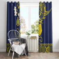 Niue Independence Day Window Curtain Hiapo Pattern Fiti Pua and Uga LT03 - Polynesian Pride