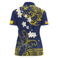 Niue Independence Day Women Polo Shirt Hiapo Pattern Fiti Pua and Uga