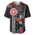 Hawaii and Japanese Together Baseball Jersey Koi Fish and Kakau Pattern