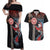 Hawaii and Japanese Together Couples Matching Off Shoulder Maxi Dress and Hawaiian Shirt Koi Fish and Kakau Pattern