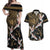 Hawaii and Japanese Together Couples Matching Off Shoulder Maxi Dress and Hawaiian Shirt Cranes Birds with Kakau Pattern