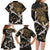 Hawaii and Japanese Together Family Matching Long Sleeve Bodycon Dress and Hawaiian Shirt Cranes Birds with Kakau Pattern