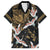 Hawaii and Japanese Together Family Matching Off The Shoulder Long Sleeve Dress and Hawaiian Shirt Cranes Birds with Kakau Pattern