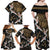 Hawaii and Japanese Together Family Matching Off Shoulder Maxi Dress and Hawaiian Shirt Cranes Birds with Kakau Pattern