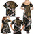 Hawaii and Japanese Together Family Matching Summer Maxi Dress and Hawaiian Shirt Cranes Birds with Kakau Pattern