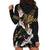 Hawaii and Japanese Together Hoodie Dress Cranes Birds with Kakau Pattern