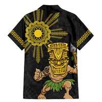 Hawaii and Philippines Together Family Matching Mermaid Dress and Hawaiian Shirt Warrior Tiki Mask and Filipino Sun Polynesian Style