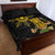 Hawaii and Philippines Together Quilt Bed Set Warrior Tiki Mask and Filipino Sun Polynesian Style