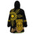 Hawaii and Philippines Together Wearable Blanket Hoodie Warrior Tiki Mask and Filipino Sun Polynesian Style