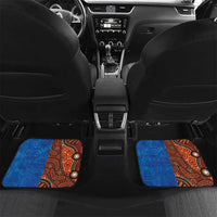 Fiji and Australia Together Car Mats Fijian Tapa Plants with Kangaroo and Aboriginal - Polynesian Pride