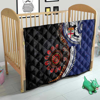 Fiji and Australia Together Quilt Kangaroo Aboriginal with Tribal Tapa Hibiscus Half Style - Polynesian Pride