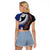 Fiji and Australia Together Raglan Cropped T Shirt Kangaroo Aboriginal with Tribal Tapa Hibiscus Half Style - Polynesian Pride