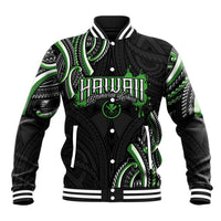 Traditional Art Hawaiian Kakau Tattoos Baseball Jacket Green Color LT03 Unisex Green - Polynesian Pride