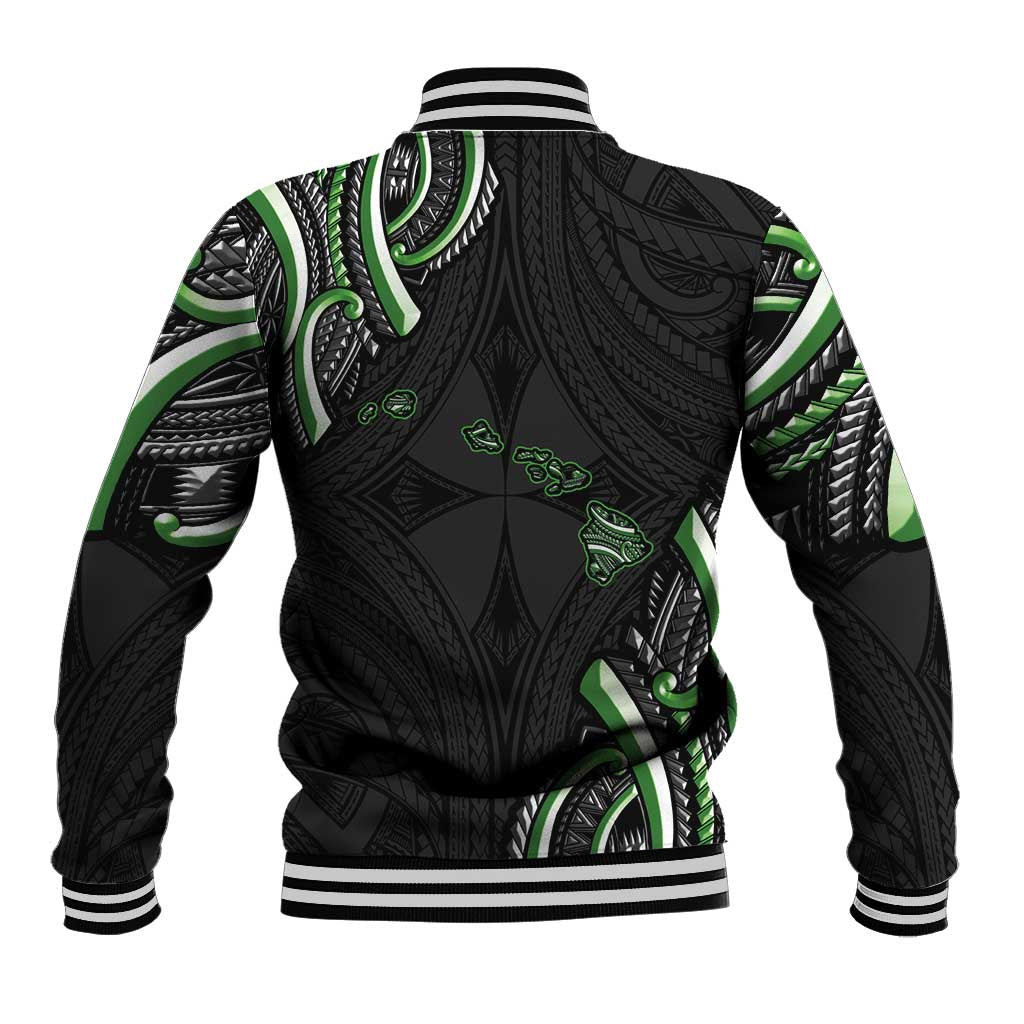 Traditional Art Hawaiian Kakau Tattoos Baseball Jacket Green Color LT03 - Polynesian Pride