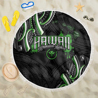 Traditional Art Hawaiian Kakau Tattoos Beach Blanket Green Color LT03 One Size 150cm Green - Polynesian Pride