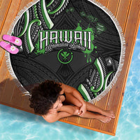 Traditional Art Hawaiian Kakau Tattoos Beach Blanket Green Color LT03 - Polynesian Pride
