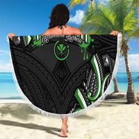 Traditional Art Hawaiian Kakau Tattoos Beach Blanket Green Color LT03 - Polynesian Pride